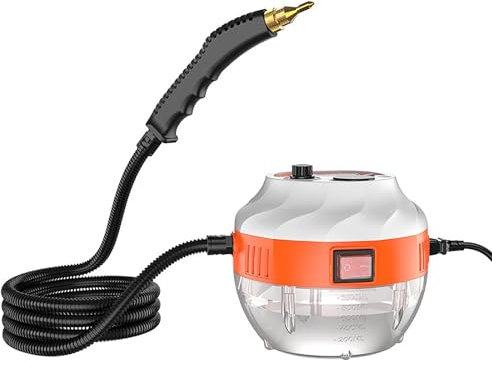 MAYLOVELY Steam Cleaner with Multi Accessory, Handheld Steam Mop, Portable Steam Cleaners & Floor Polishers for Grout, Tile, Hard Floors, Appliances & More(White+Orange)