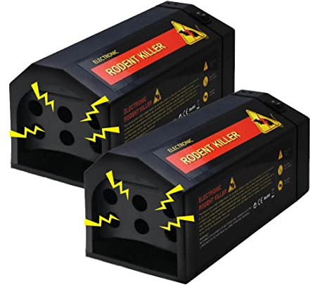 LEIPING 2X Trampa electrónica para Ratas y Ratones, Trampa para Ratones para casa y jardín - estación de Cebo rápida eléctrica para Ratas, fácil de reutilizar, higiénica, para Ratones Humanos