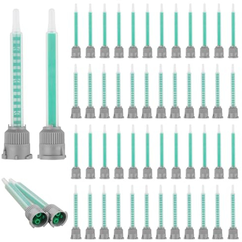 50 Pcs Epoxy Mixing Nozzles 9.1cm (3.5 inch), Resin Mixer Adhesive Gun Tips for 50ml AB Glue Cartridge, 16 Elements,Compatible with Glue Guns for Precision Mixing and Application (1:1 & 1:2 Ratios)