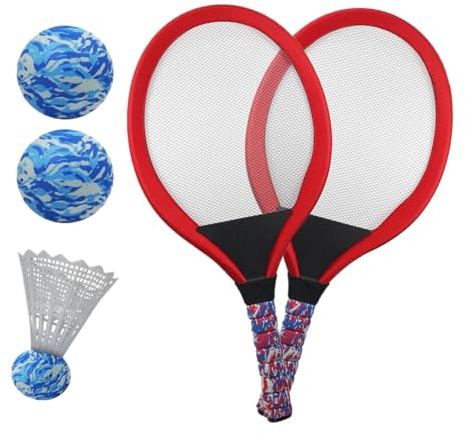 Raquette de badminton pour enfants - ABS - 21,26 x 10,83 pouces - Raquette de tennis pour enfants - Kit adapté aux débutants - Équipement de sport familial léger - Kit de jeu d'extérieur pour parc