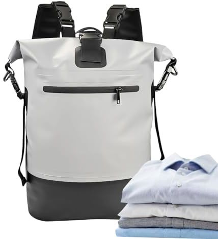 Torba Kempingowa Wodoodporny Plecak Zwijany 25 L, Wytrzymała Torba-pulver | Przygoda Dry Do Wspinaczki Górskiej Trekking Plasquatch a Siłownia Sporty Na Świetrzu Powietrzu Nocowani, Grå, Se