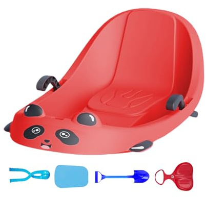 Luges pour | Sport d'hiver avec Dossier - Luge Extérieur pour avec Frein,pour Temps Froid Filles Préscolaires Collines Enneigées Parc Arrière-Cour Terrain De Jeu