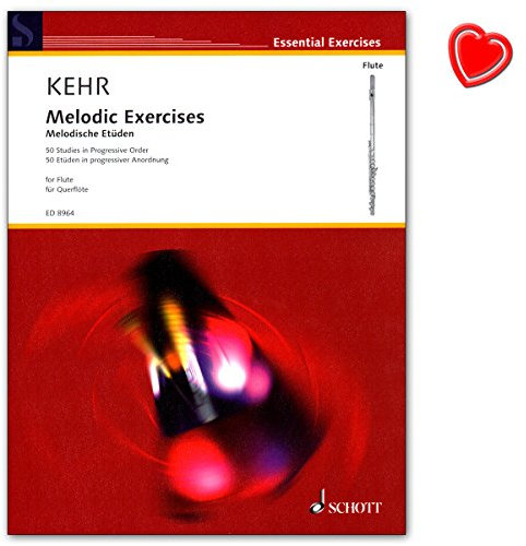 Schott Music - Melodische Etüden für Querflöte von Renate Kehr - Notenbuch mit Notenklammer (div. Formen/Farben)