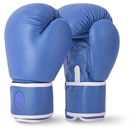 Lions Boxing Gloves MMA Punch Bag Training Mitts 6oz, 8oz, 10oz, 14oz, 16oz, Black, Pink, Red (Blue, 6 oz)
