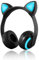 Kabelloser Bluetooth-Kopfhörer, Katzenohren, LED-Licht, blinkend, Stereo-Headset, kompatibel mit Smartphones, PC, Tablet, 7 Farben