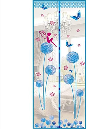 Magnetic Door Magnetic Insect Door Screen Door High Density Curtain Fly Bug Mosquito Mesh Curtain Size:90 * 210cm (color2) Blue