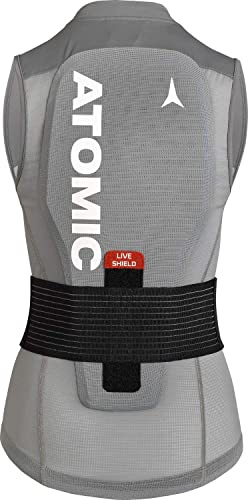 ATOMIC Live Shield Vest W Gilet protettivo da donna, paraschiena, sistema in schiuma multi-densità, leggero e traspirante, lascia piena libertà di movimento, di colore grigio, taglia M