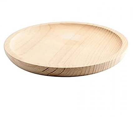 Tradineur Assiette en bois spécial poulpe, diamètre 27,4 cm, hauteur 2,1 cm, vaisselle en bois, vaisselle pour repas, planche pieuvre, pizza, bloc d'alimentation (1,28 cm)