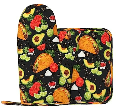 stampa alimentare Guanti Da Forno E Pentola Supporti Resistente Al Calore 2 pz Set BBQ Guanti E Pastiglie Per Cottura Cottura Grigliare