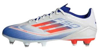 Adidas Unisex - Adulto F50 League Football Boots Soft Ground, Cloud White/Solar Red/Lucid Blue, 40 2/3 EU
