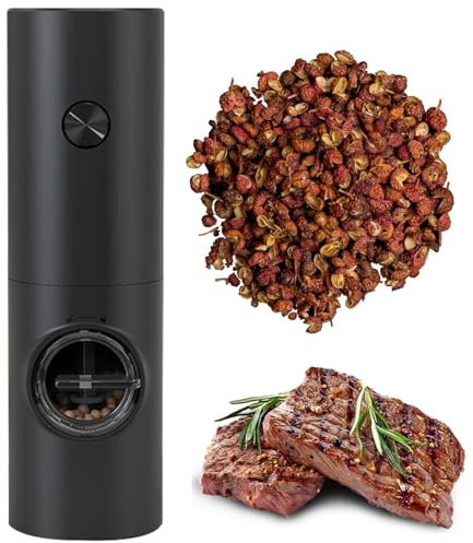 CENRF Molinillo de Pimienta eléctrico - Molinillo de Sal con Pilas de Grosor Ajustable - Molinillo de Sal y Pimienta, Perfecto para cocinar en casa y Regalar, Utensilios de Cocina