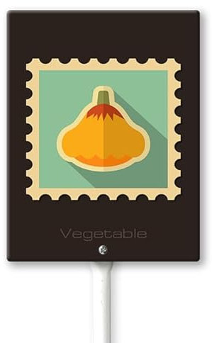 Geroclonup Panneau de légume pour jardin, pattypan, courge, cour avec piquet en métal, décoration d'intérieur, extérieur, panneau en aluminium durable, résistant aux intempéries, facile à installer,