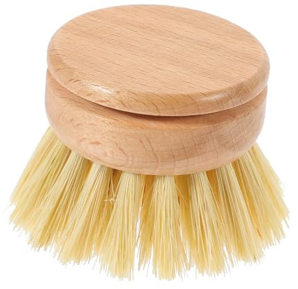 WESIEVYA Dishwashing Brush Wooden Handle Soft Bristle for Wok Brush and Pot Scrubber for Dish Washing Without Oil
