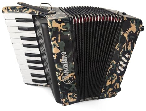 Accordion - 22 Key 8 Bass, Professional & Beginner Keyboard Accordion with Adjustable Strap & Backpack, Durable Design (Multicolor)