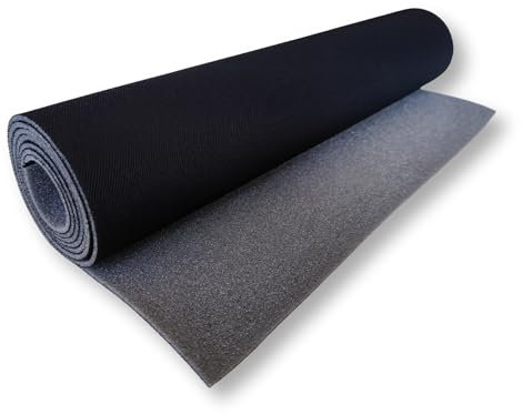 TAPHICEROS Dachhimmel Stoff, 300 x 180 cm, Schwarz, Meterware Textil Innenraumverkleidung Autostoff Reparatur Autohimmelstoff, Autohimmel, Bezugsstoff Polster, Auto Caravan Boot Wohnmobil DIY