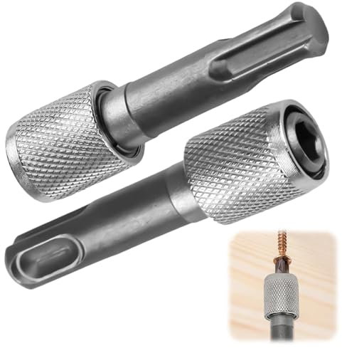 2 Pièces Adaptateur Porte-Embout SDS-Plus 6,35mm (1/4'') - Convertisseur Tige Hexagonale pour Forets à Percussion Marteaux - Accessoire Polyvalent pour Perceuse Électrique