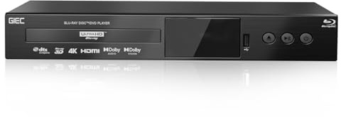 G5300 4K Ultra HD Blu Ray Player for All Regions Discs 3D Blu Ray DVD Player for TV/Projector 4K HDR 10 Dual HDMI Outputs/COAXIAL/Optical/USB 3.0