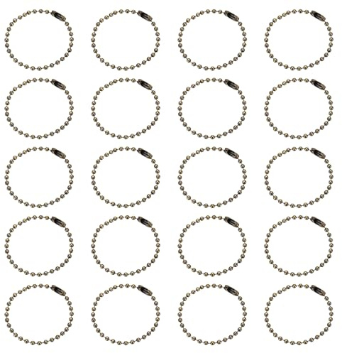 sourcing map 50Pcs 5 Inch Ball Bead Chain, Metal Ball Chain with Connectors for Keychain Hanging Ornament Tag Jewelry Necklace Christmas Decoration,Bronze
