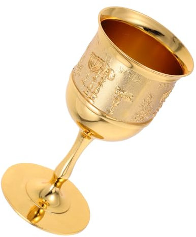 Amosfun Copa De Vino Retro Europea Copa De Licor Decorativa Taza De La Vendimia Copas Portátiles Adornos De Copa Únicos Taza Para Fiesta Vaso De Licor Casero Aleación De Zinc Dorado