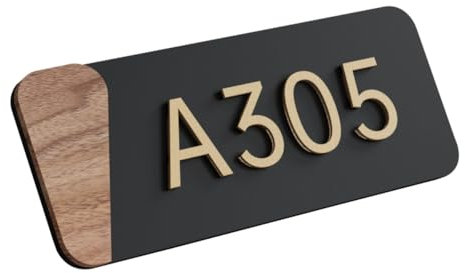 Targhetta con numero civico personalizzabile, targa personalizzata per casa, appartamento o ufficio, impermeabile, moderna, per interni ed esterni