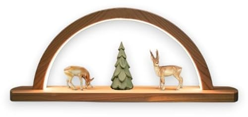 OVUNQUE PROTEGGIMI Arco luminoso navideño de madera para decoración de mesa con luces LED, árbol de Navidad (colorido)