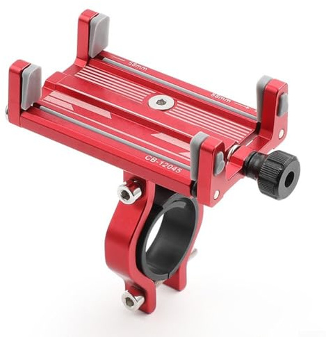 Oniissy Support de téléphone pour vélo de navigation, support rotatif à 360° pour une conduite sûre et stable, compatible avec les appareils de 58 à 88 mm, compatible avec 22,2-31,8 mm (tige rouge)