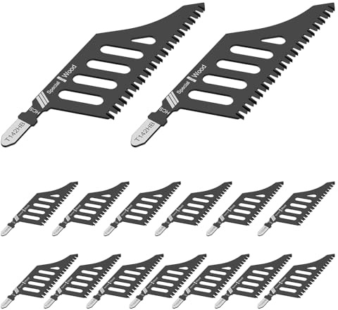 15 lame per seghetto alternativo, codolo a T, 112 mm, ad alto tenore di carbonio, larghezza 32 mm, aumento dei limiti di taglio, lama per seghetto alternativo per cartongesso, pannelli da parete in