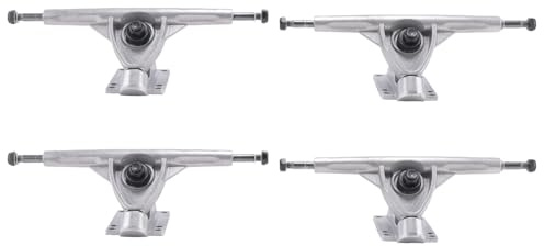 Janasiba 2 x 7 Longboard Trucks Skateboard Truck para puente de placa de aluminio universal Longboard Skateboard Monopatín, Plata