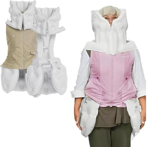 DPDZSW Gilet Anticaduta Unisex con Airbag per Anziani,Gilet Intelligente con Airbag Indossabile,Protezione Pop-Up 0,08 S per Testa E Fianchi,Monitoraggio Intelligente del Movimento Female(Pink)-M