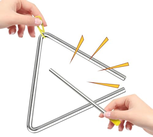 Triangle Hand Percussion, Steel Music Triangle, Steel Percussion Bell for Classroom Music and Morning Education