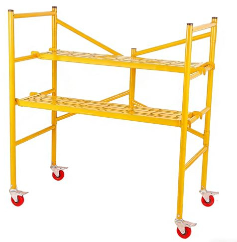 Torre de andamio con ruedas, plataforma de trabajo plegable y móvil. Capacidad de carga: 300 kg