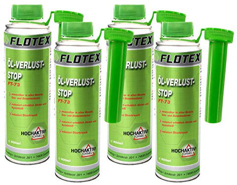 Flotex Öl Verlust Stopp, 4 x 250ml Additiv reduziert Ölverlust