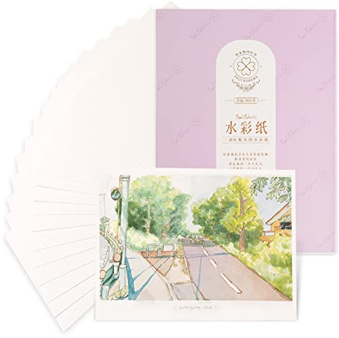 Paul Rubens Aquarellpapier Sparkling mit 100% Baumwolle, 20 Blatt, 140lb/300gsm, 7.67 x 5.31 Hot-Pressed & Acid-Free Papier für Aquarell, Skizze, Acrylmalerei, Gouache