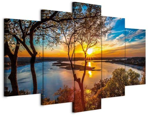 B&D XXL - Grand Tableau Mural Décoration Moderne Salon, Paysage, 200x100 cm