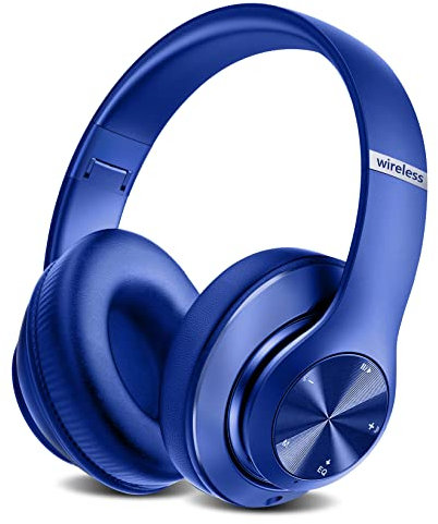Lankey Sound Bluetooth Kopfhörer Over-Ear, 65 Stunden Spielzeit, 6 EQ-Modi, HiFi Stereo, Bluetooth 5.3, Kabelloser Over-Ear Kopfhörer mit Mikrofon, Blau