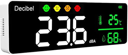 Wisyurt DM1306D NuméRique DéCibel SonomèTre DéTecteur de Bruit Intelligent 30-130DB Moniteur de TempéRature et D'Humidité