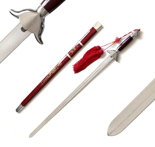 DEPICE Jian Tai-Chi Schwert minimal schwingend 28, Gesamtlänge ca. 90 cm (inkl. Scheide ca. 93 cm), Klingenlänge ca. 68 cm, a. 400 g (ca. 650 g inkl. Scheide), Tai-Chi, Wushu, Kung-Fu