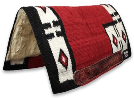 Silla de montar Western Silver Horse PRO-Pad Aztec, indispensable para proteger al caballo de traumas y choques excesivos, Sobrio y Elegante (rojo)