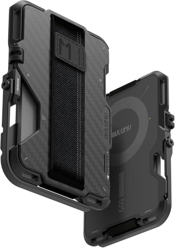 Aulumu G03 Fibre de Carbone Porte-Cartes | Compatible avec MagSafe | Multifonction - Support/Poignée pour Téléphone Mobile | Ouvre-Bouteille | Carte de Protection RFID