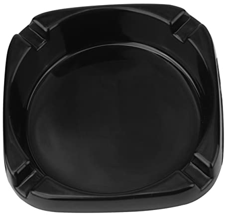 DECHOUS Posacenere Quadrato in Imitazione Porcellana Nero Portacenere Esterno Leggero e Facile Da Pulire Adatto Per Interni e Ambienti All Aperto