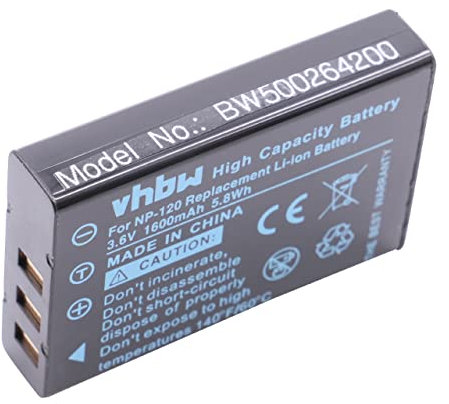 vhbw 1x batería Compatible con Medion 20 MP Superzoom P44029, MD 86929 cámara (1600 mAh, 3,6 V, Li-Ion)