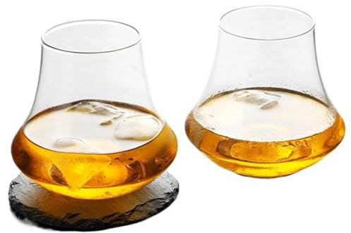 Whisky Tasting Cup Spirits Nosing Tumbler Tulip Wide Edge Whisky Tumbler Nosing Glasses Whiskey Chivas Drinking Cup Liquor Spirits Wine Tasting Glass Tulip Nosing Glass Drinking Glass 340ml 2Pcs