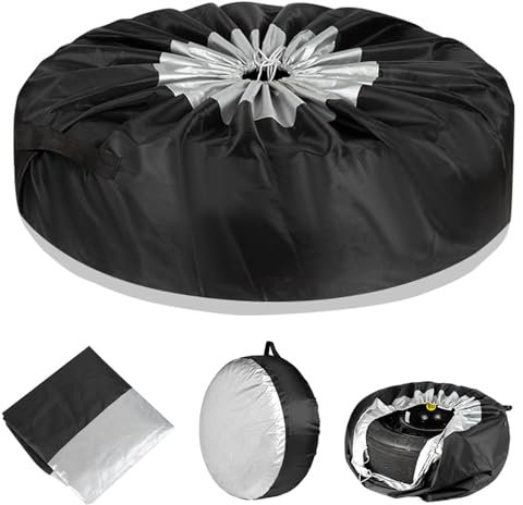 PLUSHCEWT Spare Tire Cover Waterproof Oxford Cloth Wheel Protective Cover Dust-proof Tire Case Spare Tire Storage Bags for Car Trailer RV UV SUV Vehicle Truck Fits for 13-16 inch Wheel Tire Case