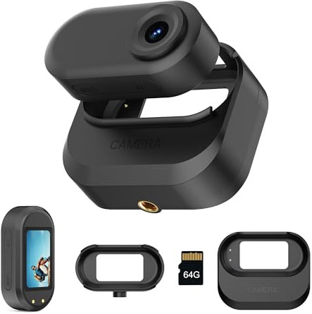LX-VIECKDUN Mini Action Camera Thumb Camera 720P HD Tiny Portable Vlogging Camera Mount Anywhere Life Waterproof 140 Min Battery Life AI Editing For Vlogging Outdoor Travel Skiing and Riding