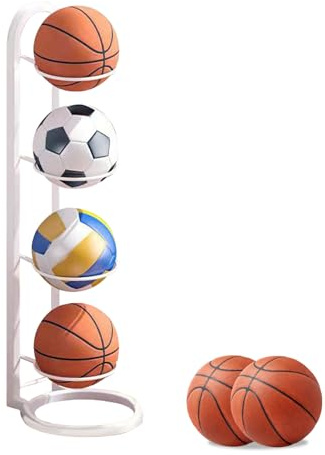 Estante De Bolas De 2/3/4/5 Niveles, Almacenamiento Vertical De Pelotas, Almacenamiento Equipos Deportivos Balon Raqueta, Estante De Almacenamiento De Pelotas Para Baloncesto, Fútbol Y Voleibol