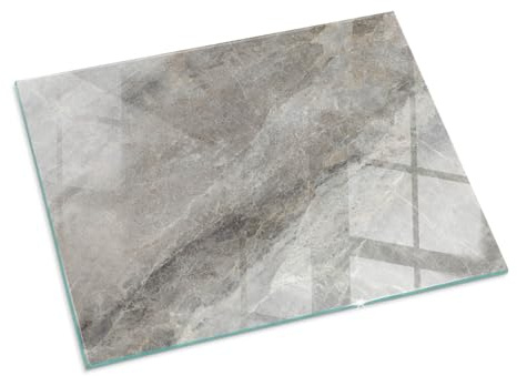 Tryckt eldstadsplatta glas | kamin golvskydd design | härdat värmebeständig yta | gnistskydd vedkamin | modern hem - 80x60cm - Naturstensmönster