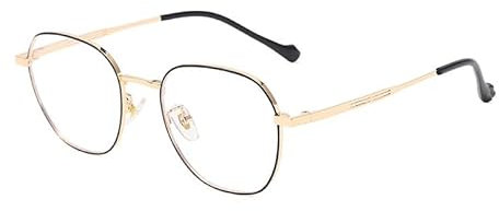 QINZHENZ Metal Oval Computer Readers Anti Blue Light Round Blocking Reading Glasses Anti UV Flat Light Mirror(C7,2.50)