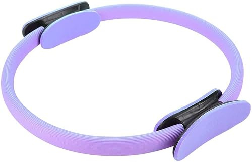 Mayhug Anillo de pilates de fitness, doble mango, círculo de ejercicio, anillo de resistencia de doble agarre para muslos y piernas, 15 pulgadas (morado)