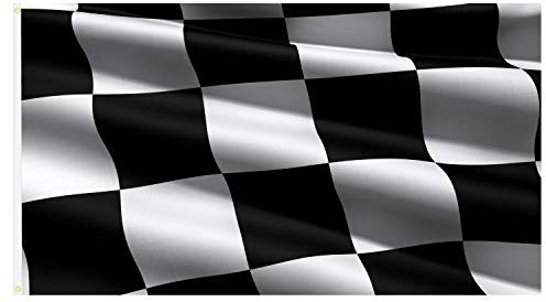 TRIXES Grand Drapeau à Damier Noir et Blanc F1 Course Automobile 5 pieds x 3 pieds