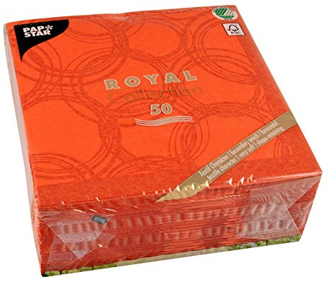Papstar, 50 Servietten ROYAL Collection 1/4-Falz 40 cm x 40 cm nektarine Bubbles, #86494